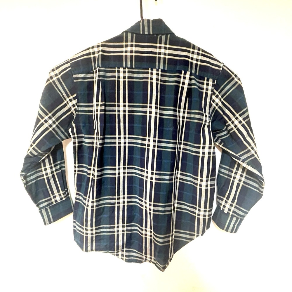 Vintage Pendleton Shirt Men's Medium Green Plaid Wool Sir Pendleton Button Up - Picture 3 of 4
